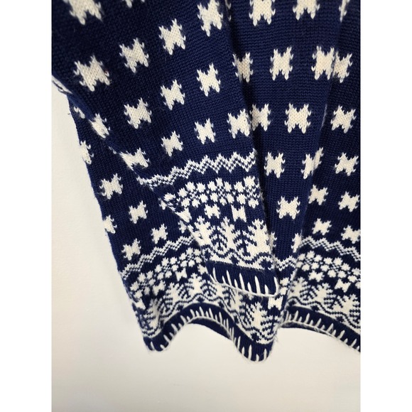 Obermeyer Vintage Womens Blue Fair Isle Nordic Winter Wool Blend Sweater Small - Picture 5 of 7